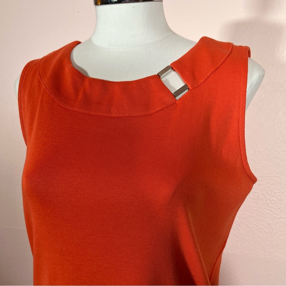 Vintage Y2K Rafaella Pumpkin Orange Minimalist Sleeveless Knit Blouse NWOT